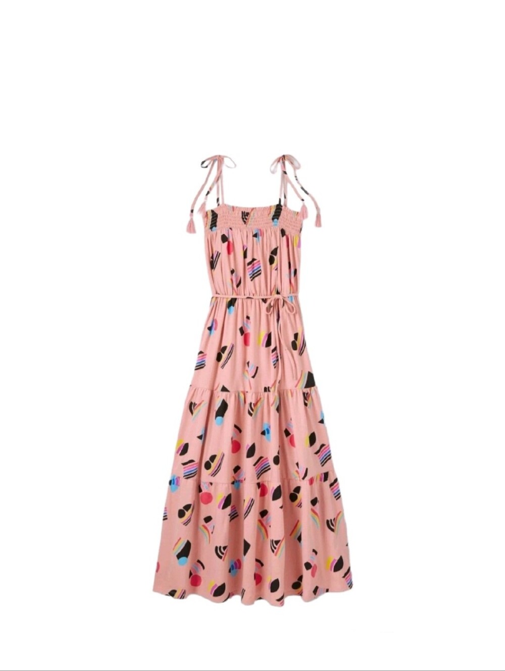 PRIDE *Pink Printed Tie-Strap Maxi Dress